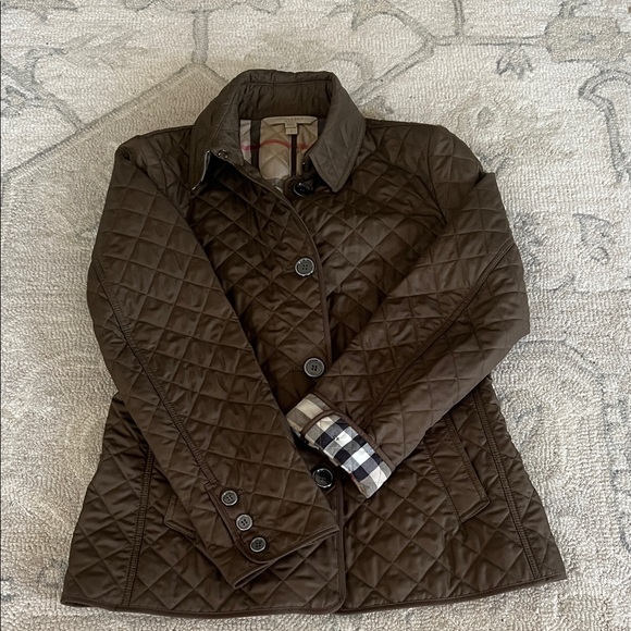 Burberry Olive Quilted Utility Jacket - Picture 1 of 13